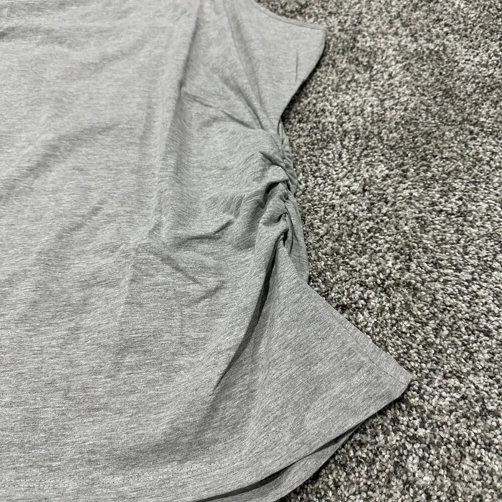 New with tags, VENUS Gray Square Neck Ruched Side Tank Top, Size 2X - Picture 9 of 10